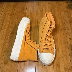 Converse High Top Sneakers in Orange and White
